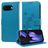 Mobigear Flowers Google Pixel 9a Hoesje Bookcase Portemonnee - Blauw