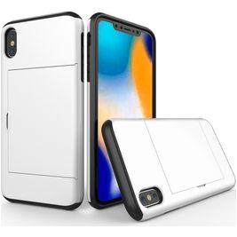 Mobigear Card iPhone XR Hoesje Hardcase Backcover Shockproof met Pasjeshouder - Wit Mobigear Card iPhone XR Hoesje Hardcase Backcover Shockproof met Pasjeshouder - Wit