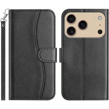 Mobigear S Line iPhone 17 Pro Hoesje Bookcase Portemonnee - Zwart