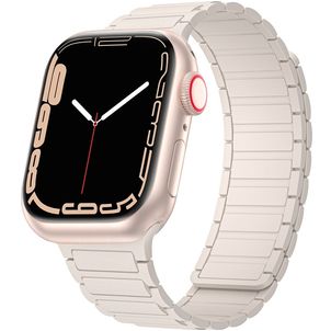 Mobigear Loop Mag Siliconen Apple Watch Bandje Magneetsluiting - 49/46/45/44 mm - Sterrenlicht
