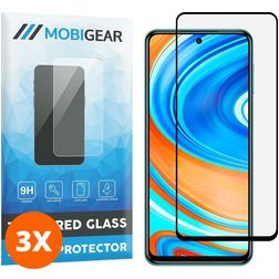 Mobigear Premium Xiaomi Redmi Note 9 Pro Glazen Screenprotector - Case Friendly - Zwart (3-Pack)
