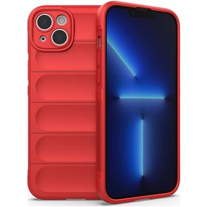 Mobigear Bumpy iPhone 14 Plus Hoesje Flexibel TPU Backcover - Rood