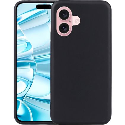 Mobigear Basics iPhone 16 Plus Hoesje Flexibel TPU Backcover - Zwart