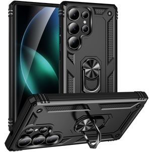 Mobigear Armor ring Samsung Galaxy S25 Ultra Hoesje Hardcase Backcover Shockproof met Ringhouder - Zwart