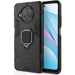 Mobigear Armor Ring Xiaomi Mi 10T Lite Hoesje Hardcase Backcover Shockproof met Ringhouder - Zwart