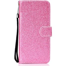 Mobigear Glitter Huawei Y6p Hoesje Bookcase Portemonnee - Roze