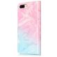 Mobigear Marble iPhone 8 Plus Hoesje Bookcase Portemonnee - Blauw / Roze