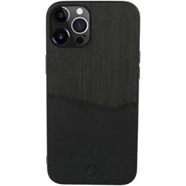 Valenta Card Slot iPhone 13 Pro Max Hoesje Echt Leer Backcover met Pasjeshouder - Zwart