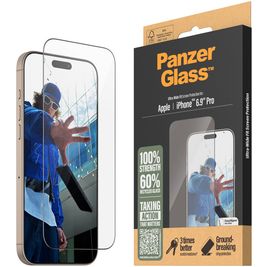 PanzerGlass Ultra-Wide Fit iPhone 16 Pro Max Glazen Screenprotector - Case Friendly