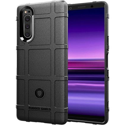 Mobigear Rugged Shield Sony Xperia 5 II Hoesje Flexibel TPU Backcover Shockproof - Zwart