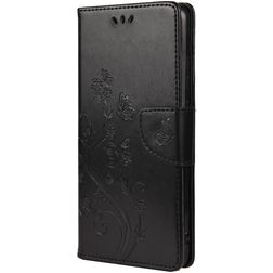 Mobigear Flowers Xiaomi Redmi Note 10 5G Hoesje Bookcase Portemonnee - Zwart