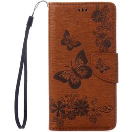 Mobigear Butterfly iPhone SE (2022) Hoesje Bookcase Portemonnee - Bruin