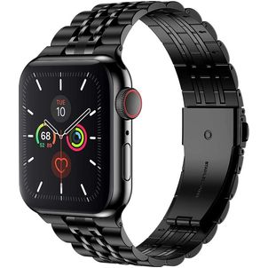 Mobigear Monaco Stalen Apple Watch Bandje Vouwsluiting - 42/41/40/38 mm - Zwart