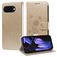 Mobigear Flowers Google Pixel 9a Hoesje Bookcase Portemonnee - Goud
