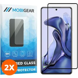 Mobigear Premium Xiaomi 11T Glazen Screenprotector - Case Friendly - Zwart (2-Pack)