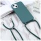 Mobigear Lanyard iPhone 16 Plus Siliconen Hoesje met koord - Groen
