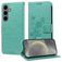 Mobigear Flowers Samsung Galaxy S25 Hoesje Bookcase Portemonnee - Groen