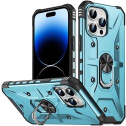 Mobigear Armor Ring iPhone 14 Pro Max Hoesje Hardcase Backcover Shockproof met Ringhouder - Blauw