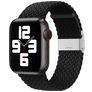 Mobigear Braided Nylon Apple Watch Bandje Klemsluiting - 49/46/45/44 mm - Zwart