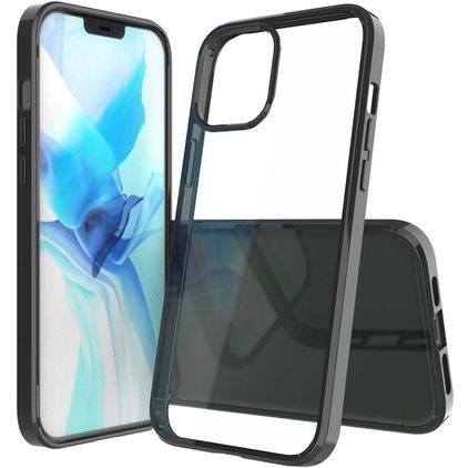 Mobigear Crystal iPhone 12 Pro Max Hoesje Hardcase Backcover - Zwart / Transparant