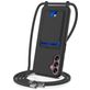 Mobigear Lanyard Card Samsung Galaxy S24 FE Siliconen Hoesje met koord en Pasjeshouder - Zwart
