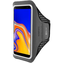Mobiparts Comfort Fit Telefoonhouder Hardlopen Samsung Galaxy J4 Plus Sport Hoesje Neopreen Sportarmband - Zwart