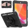 Mobigear SureGrip Xtreme iPad 8 (2020) Hoes Hard Kunststof,Siliconen Backcover + Stylus Houder + Schouderband + Standaard - Zwart