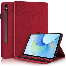 Mobigear Tree Samsung Galaxy Tab S10 FE Plus Hoes Bookcase + Stylus Houder - Rood