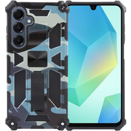 Mobigear Armor Stand Samsung Galaxy A16 Hoesje Hardcase Backcover Shockproof met Standaard - Blauw