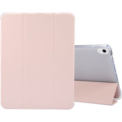 Mobigear Tri-Fold Gel iPad Air 5 (2022) Hoes TPU,Kunstleer Bookcase + Stylus Houder - Roze