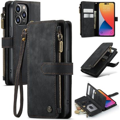 Caseme C30 iPhone 14 Pro Hoesje Bookcase Portemonnee - Zwart