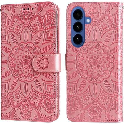 Mobigear Sunflower Samsung Galaxy S26 Plus Hoesje Bookcase Portemonnee - Roségoud