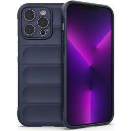 Mobigear Bumpy iPhone 14 Pro Max Hoesje Flexibel TPU Backcover - Donkerblauw