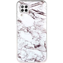 Mobigear Marble Huawei P40 Lite Hoesje Flexibel TPU Backcover - Wit