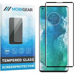 Mobigear Curved Motorola Edge Plus Glazen Screenprotector - Case Friendly - Zwart