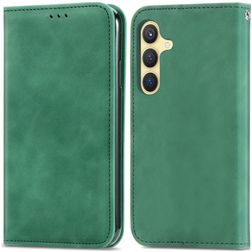 Mobigear Retro Slim Samsung Galaxy S25 Hoesje Bookcase Portemonnee - Groen