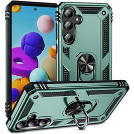 Mobigear Armor Ring Samsung Galaxy A35 Hoesje Hardcase Backcover Shockproof met Ringhouder - Groen