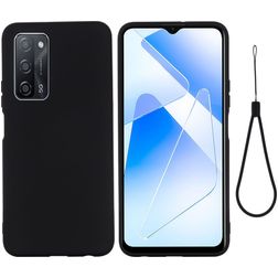 Mobigear Rubber Touch OPPO A54 Siliconen Hoesje Backcover - Zwart