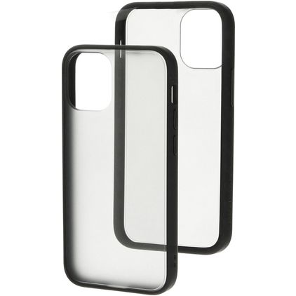 Mobiparts Hardcover iPhone 12 Mini Hoesje Hardcase Backcover - Transparant / Grijs