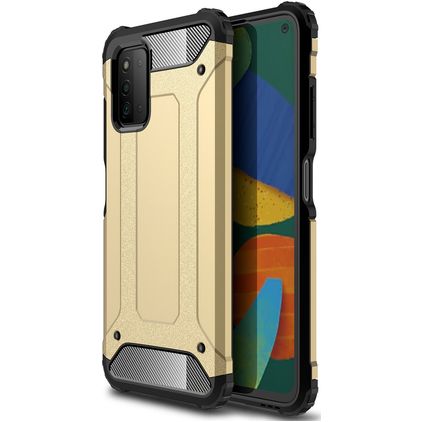 Mobigear Outdoor Samsung Galaxy A03s Hoesje Hardcase Backcover Shockproof - Goud
