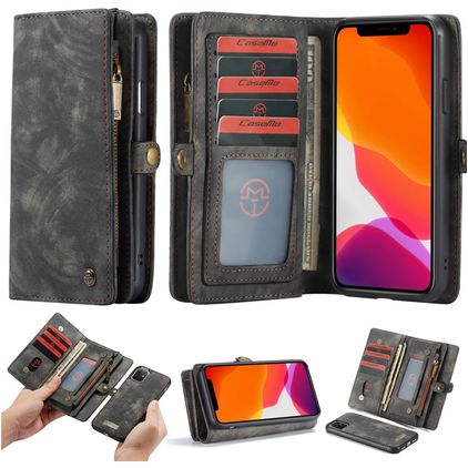 CaseMe 008 iPhone 11 Hoesje Uitneembare 2in1 Bookcase Portemonnee - Zwart