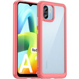 Mobigear Crystal Xiaomi Redmi A1 4G Hoesje Hardcase Backcover Shockproof - Transparant / Rood