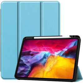 Mobigear Tri-Fold Gel iPad Pro 11 Inch (2022) Hoes TPU,Kunstleer Bookcase + Stylus Houder - Blauw
