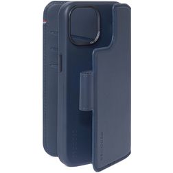 Decoded Detachable Wallet iPhone 15 MagSafe Hoesje Echt Leer Uitneembare 2in1 Bookcase Portemonnee - Blauw
