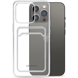 Mobilize Gelly Card Doorzichtig iPhone 13 Pro Hoesje Flexibel TPU Backcover met Pasjeshouder - Transparant