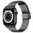 Mobigear Kopenhagen Stalen Apple Watch Bandje Klemsluiting - 42/41/40/38 mm - Zwart