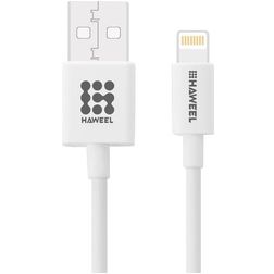 Haweel USB-A naar Apple Lightning Kabel MFI 1 Meter - Wit