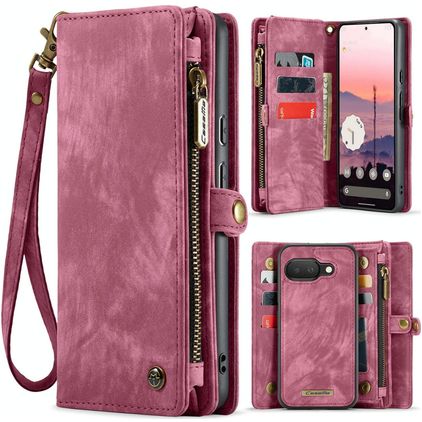 CaseMe 008 Google Pixel 9a Hoesje Uitneembare 2in1 Bookcase Portemonnee - Rood