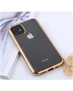 Mobigear Royal iPhone 11 Hoesje Flexibel TPU Backcover - Transparant / Goud