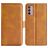Mobigear Slim Magnet Motorola Moto G42 Hoesje Bookcase Portemonnee - Cognac